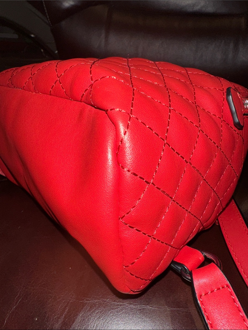 G By Guess Red Quilted Mini Backpack - Picture 9 of 16